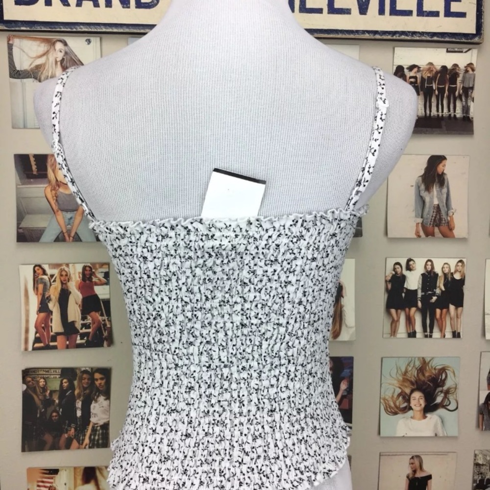 Brandy melville black white floral smock tank top - Picture 6 of 6